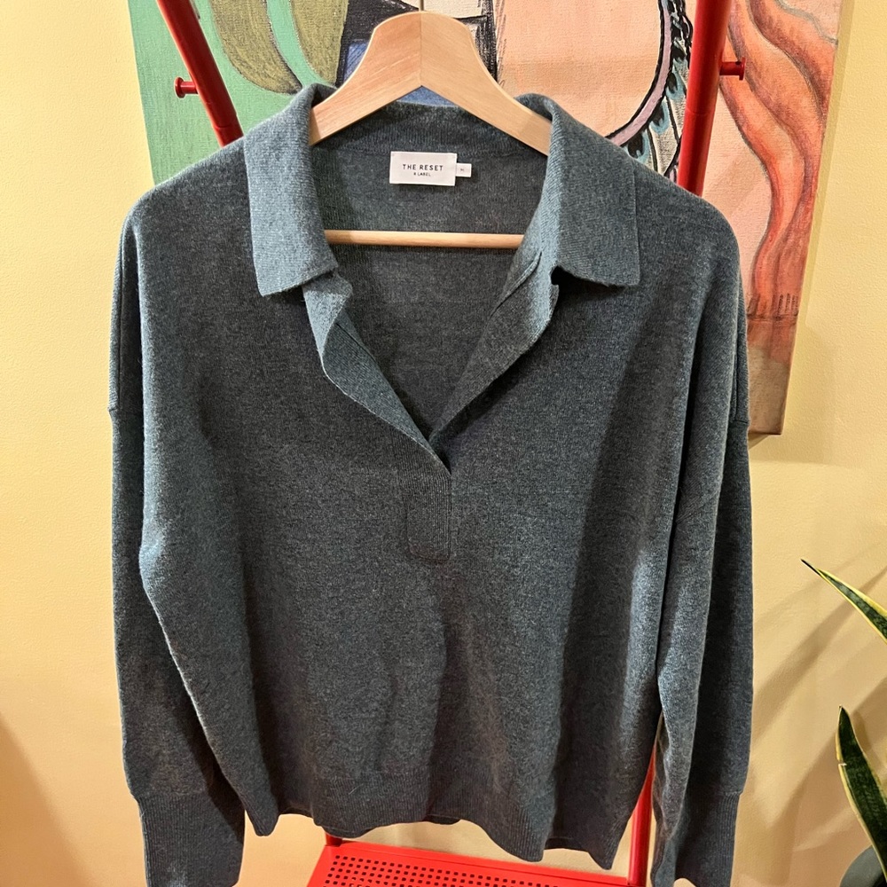 NWOT Reset Collared Cashmere Sweater